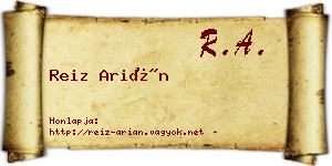 Reiz Arián névjegykártya